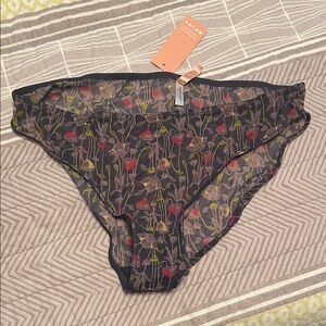 NWT ThirdLove Black Floral Sheer Panties
